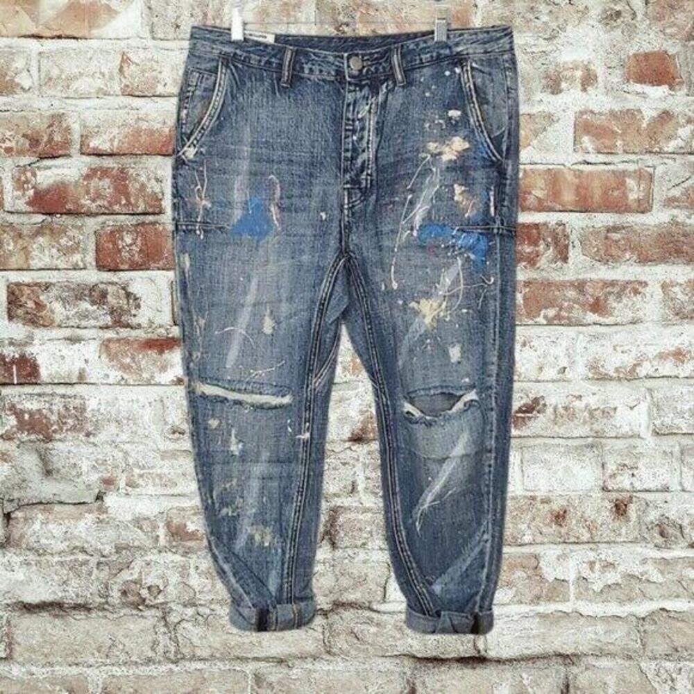 2/$50 Man X OneTeaspoon Blue Suede Mr Browns Jeans Size 34R | Distressed